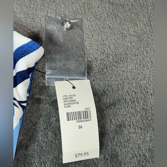 Lane Bryant NWT Size 16 Blue Tropical Keyhole Front Sleeveless Maxi Dress - Picture 6 of 9